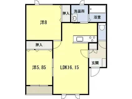 ノルドN(2LDK/3階)の間取り写真