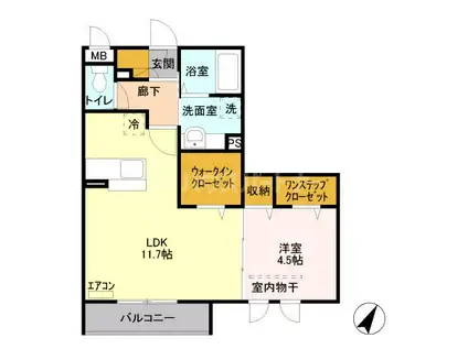 シャルマン(1LDK/3階)の間取り写真