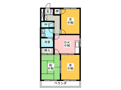 安田ビル(3DK/2階)の間取り写真