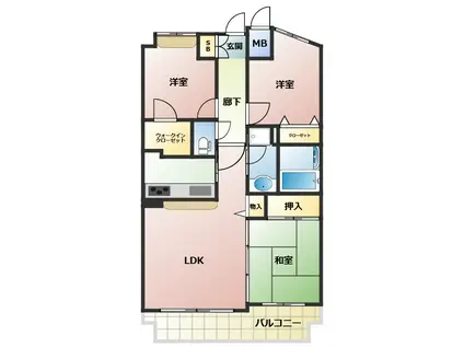 エスリード豊中西緑丘(3LDK/4階)の間取り写真
