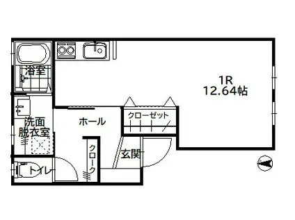 集学館 弐番館(ワンルーム/2階)の間取り写真