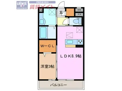 エムズモンピュール49(1LDK/1階)の間取り写真