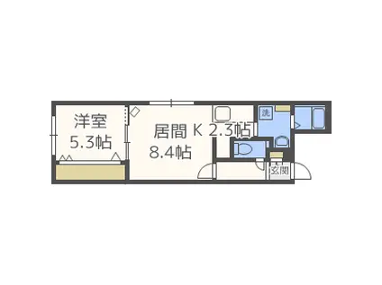 グランメール 北24条駅前(1LDK/2階)の間取り写真