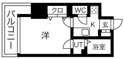 W.O.B.KYOBASHI(1K/2階)の間取り写真