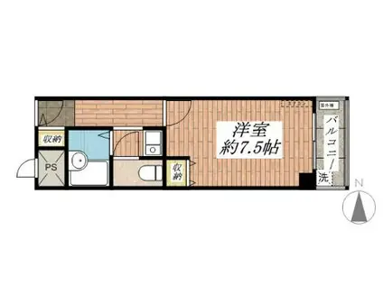 サンフォレスト新中条(1K/3階)の間取り写真