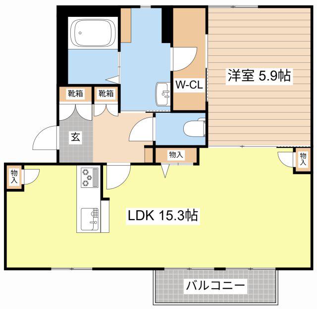 アメニティ21(1LDK/2階)の間取り写真