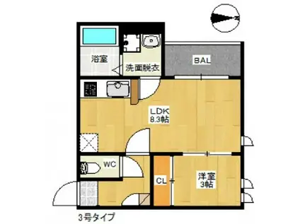 REGALEST廿日市駅前(1LDK/1階)の間取り写真