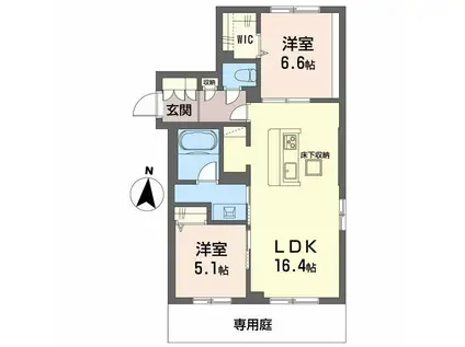 レーベンエイトII(2LDK/1階)の間取り写真