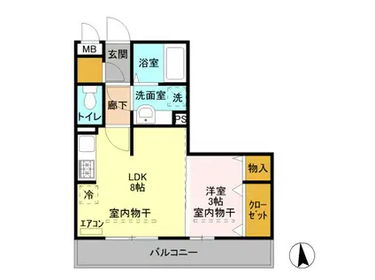 サン アルト II(1LDK/2階)の間取り写真