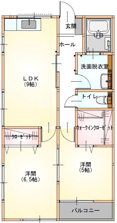 ルミエール(2LDK/1階)の間取り写真