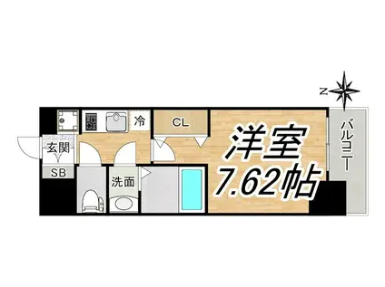 LUXE天神橋(1K/12階)の間取り写真