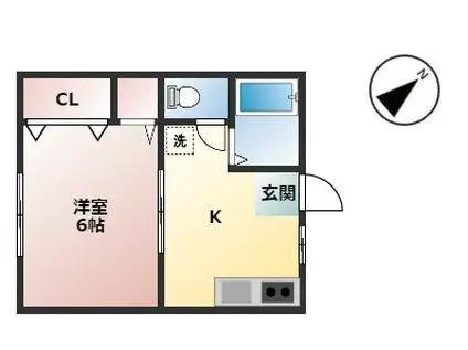 GSII(1K/1階)の間取り写真