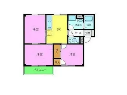 シルバーヴェリー金剛(3DK/2階)の間取り写真