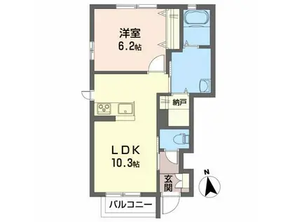 シャーメゾン エントピア(1LDK/1階)の間取り写真