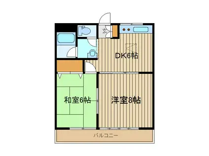 メゾンキャメリア(2DK/1階)の間取り写真