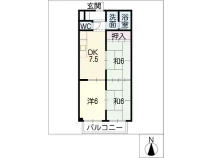 愛園第1ハイツ(3DK/1階)の間取り写真