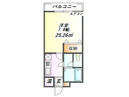 クレセント西山(1K/3階)の間取り写真
