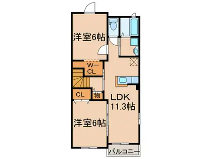 サルヴァトーレセブン(2LDK/2階)の間取り写真