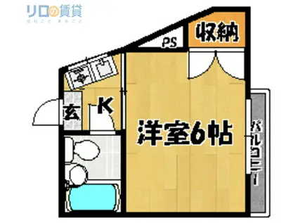 ハイツプリメーロ(1K/3階)の間取り写真