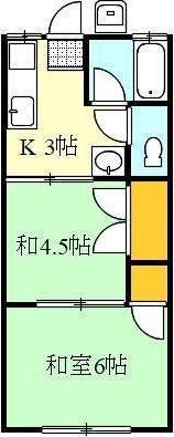花ノ宮ハイツ(2K/1階)の間取り写真