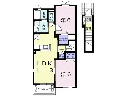 メゾン桜坂I(2LDK/2階)の間取り写真