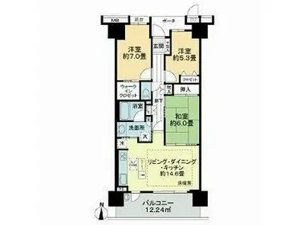 ソラネットシティ(3LDK/5階)の間取り写真