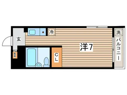 竹内ビル(ワンルーム/1階)の間取り写真