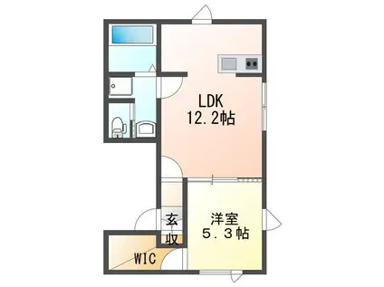 RENARE鐙(1LDK/3階)の間取り写真