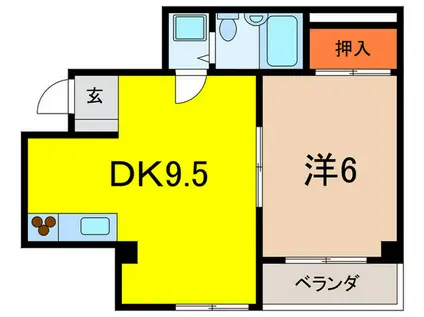 ROYAL MAISON鹿塩壱番館(1DK/4階)の間取り写真