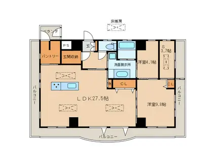 EVIDENCE TOWER(2SLDK/10階)の間取り写真