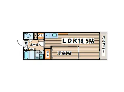ソフィア天神山(1LDK/1階)の間取り写真