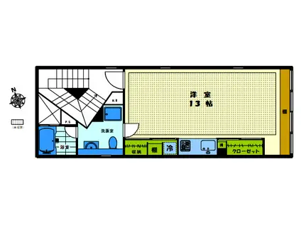 クアトロ(ワンルーム/3階)の間取り写真