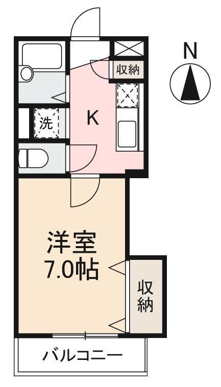 シルク林(1K/3階)の間取り写真