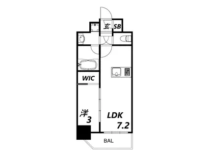 エスリードレジデンス ザ・グラン大阪ノア(1LDK/2階)の間取り写真