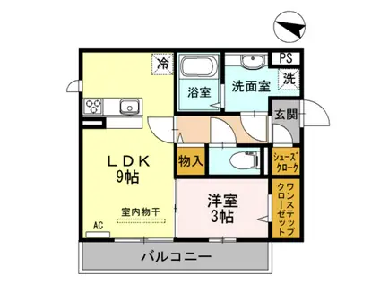 バークレー石津(1LDK/2階)の間取り写真