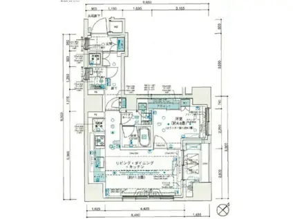 パークリュクス銀座MONO(1LDK/3階)の間取り写真