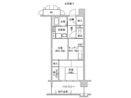 コーシャハイツ森之宮(2K/7階)の間取り写真