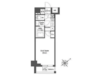 AIFLAT中目黒 アイフラット中目黒(1K/2階)の間取り写真