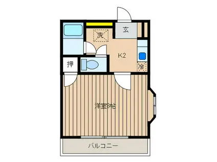 アミューズメント松島(1K/4階)の間取り写真