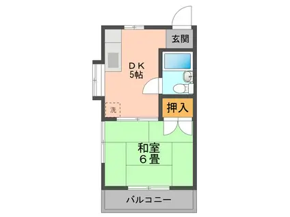 ストークハイツ春日(1DK/2階)の間取り写真