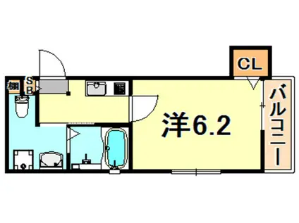 ワコーレヴィータ青木ウエスト(1K/2階)の間取り写真