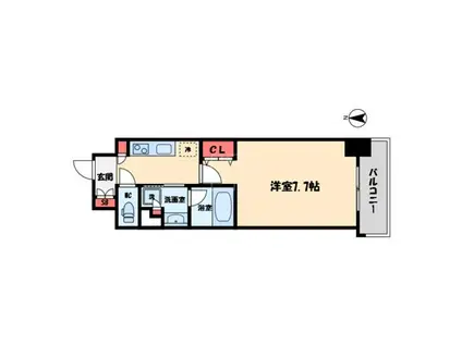 アーバネックス本町(1K/4階)の間取り写真