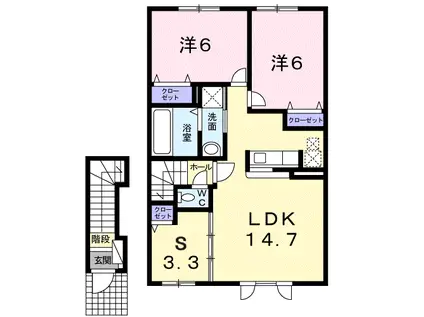 ラ カーサ・ミーアII(3LDK/2階)の間取り写真