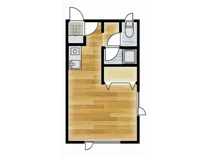 レジェンド函館高専前(ワンルーム/1階)の間取り写真