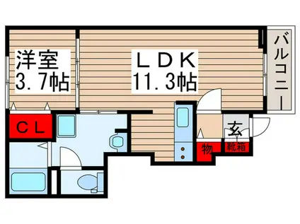 アマリージュII(1LDK/2階)の間取り写真
