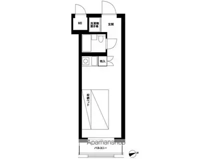 ダイアパレス吉野町第2(ワンルーム/3階)の間取り写真