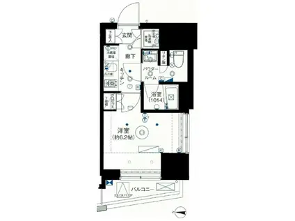 セジョリ北千住ノワール(1K/3階)の間取り写真