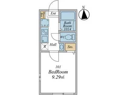 日野2丁目アパート(1K/1階)の間取り写真