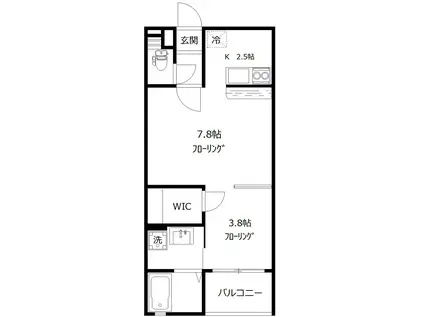 グランドゥール向ヶ丘(ワンルーム/1階)の間取り写真