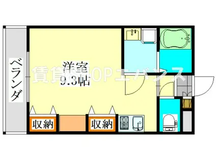 エルミタージュ(ワンルーム/2階)の間取り写真